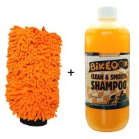 1L Clean & Smooth Shampoo + Waschandschuh orange