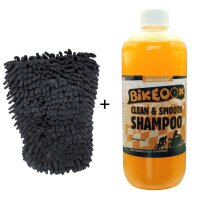 1L Clean & Smooth Shampoo + Waschandschuh black