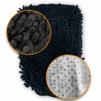 Korallen Chenille Waschhandschuh schwarz