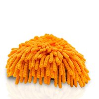Korallen Chenille Waschhandschuh 2in1 Orange