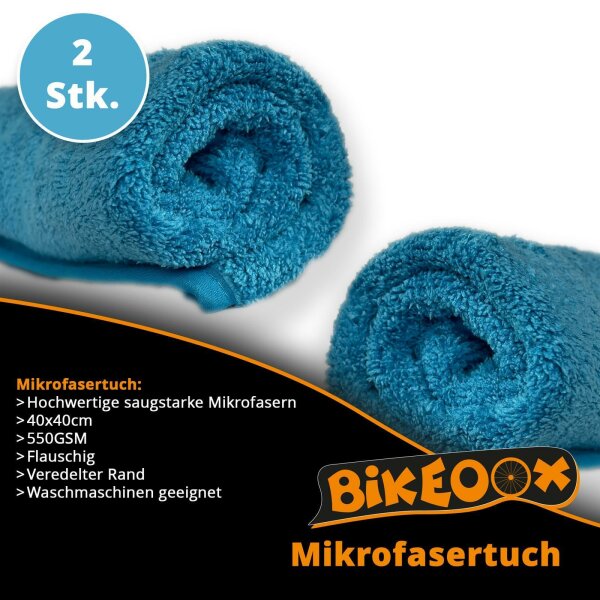 2x Mikrofasertuch Putztuch Staubtuch blau 550GSM